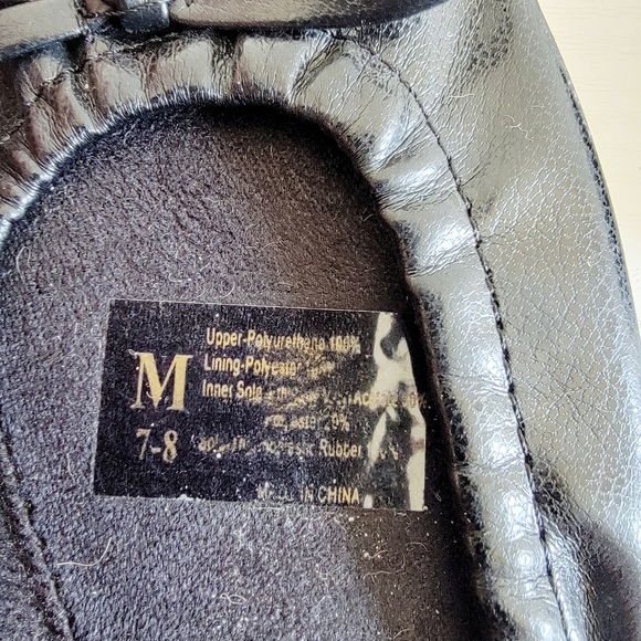 NWOT Heel Savers Ballet Flats with Travel Pouch Black Sz 7 - 8 - Picture 5 of 6